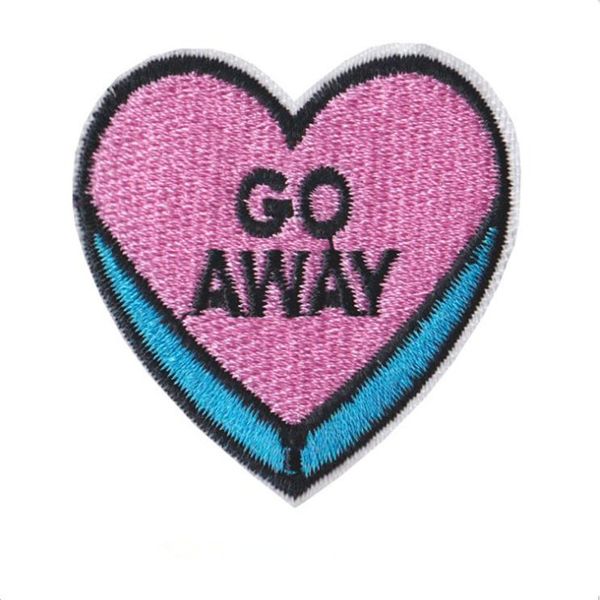 

5.1cm novelty back off go away beat it design punk iron on clothes for clothing embroidered patch