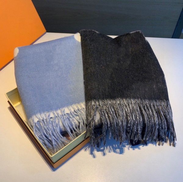 

170*45cm classic designer cashmere scarf for men and women luxury winter cashmere design big letter pattern cashmere pashminas shawls scar, Blue;gray