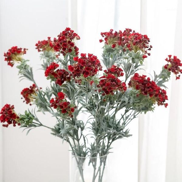 

decorative flowers & wreaths 2021 snowball flower branch wedding home decoration pography props fake flores artificiais, 3 heads/branch1