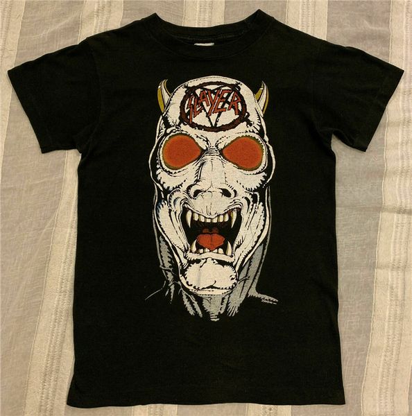 

slayer vintage t shirt 80's concert 1986-87 reign in blood tour thrash metal sm gyms fitness tee shirt sport hooded sweatshirt hoodie