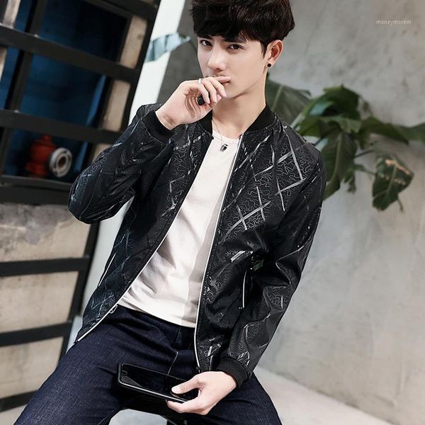 

2017 spring and autumn thin men baseball collar stripes coat youth korean-style slim fit fashion jacket men's1, Black;brown