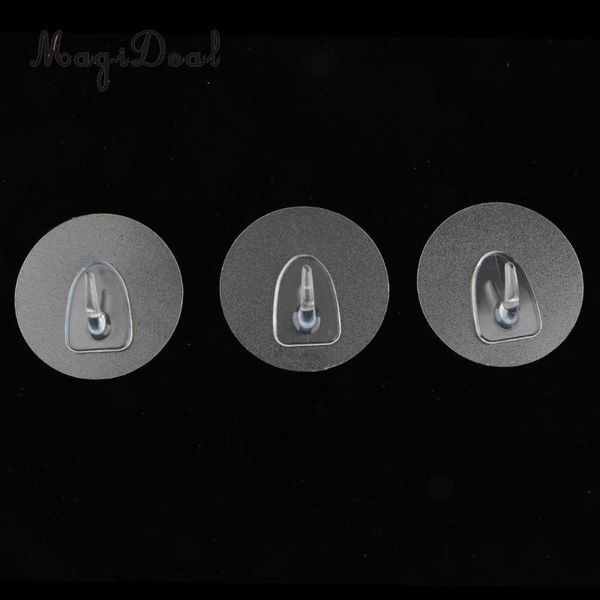 

magideal 3 round adhesive wall hook traceless sticky clothes towel hanger 6.5x6.5cm