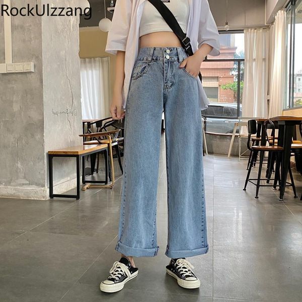

solid washed blue plus size jeans trouser boyfriend fashion high waist denim pant women slim loose straight trouser long1
