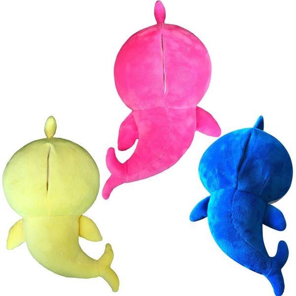 

3 colors 32cm sing and flash plush doll shark l169