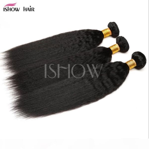 

8-28 inch brazilian virgin remy human hair loose wave yaki straight deep curly body wave straight color fzp200, Black