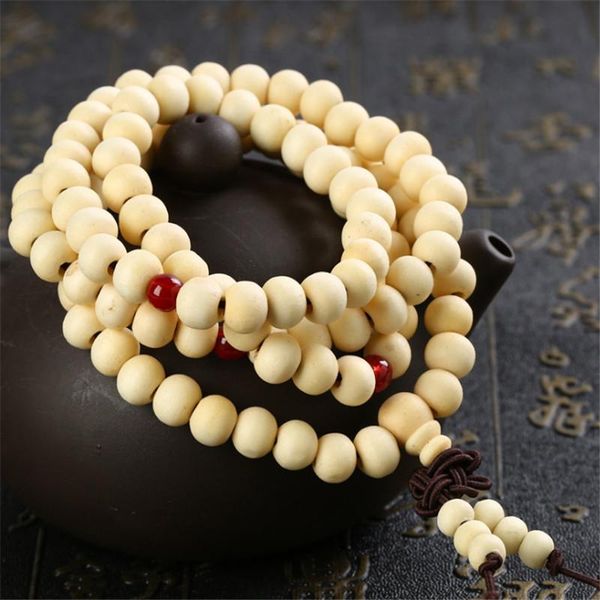 

pulseras 108 beads 6mm natural sandalwood buddhist buddha wood prayer bead mala men bracelets & bangles jewelry bijoux, Black