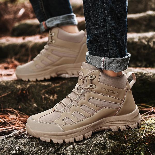 

men's outdoor non-slip hiking shoes large size men's hiking boots combat boots work climbing sports shoes size 39-49
