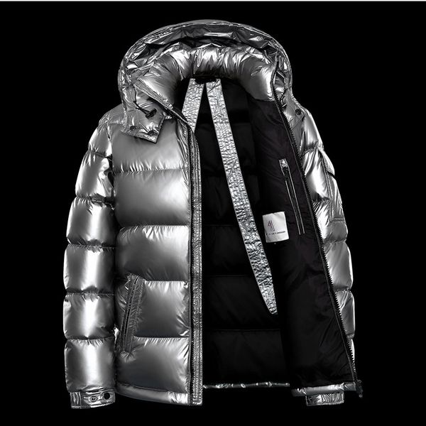 

winter new men's down jacket short thickening high fluffy men and women youth trend fashion couple bright east coat, Black