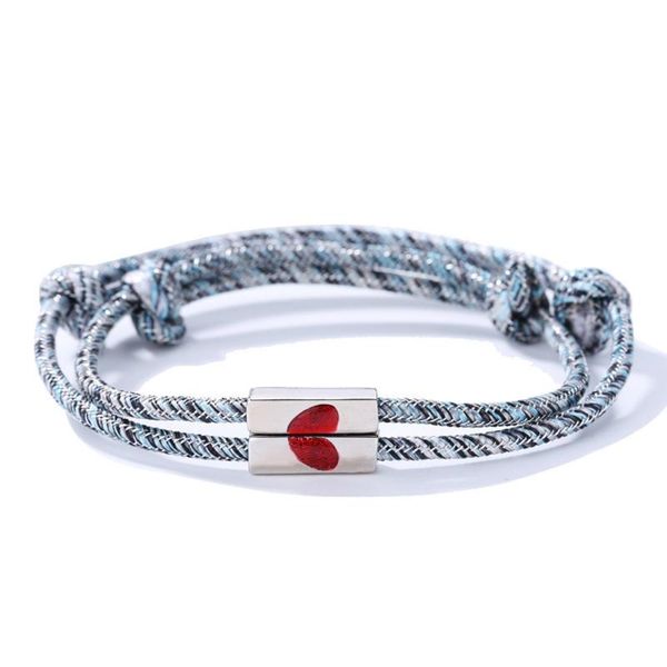 

charm bracelets 2pcs valentine's day lovers matching friendship bracelet heart puzzle couple magnetic distance lover jewelry, Golden;silver