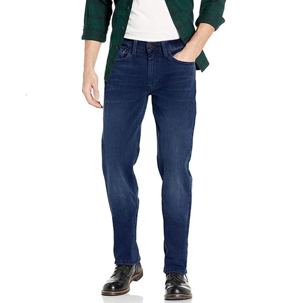 

men's full length denim trousers business casual jeans of european size for men in spring 2021, Blue