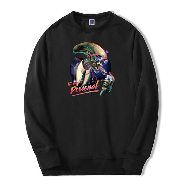 

alien funny sweatshirt hoodies men movie pullover fleece hip hop streetwear crewneck sweatshirts it ain't personal sportswear, Black