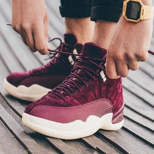 

mens jumpman box and basketball with womens sneakers 12s xii flu game royal taxi french blue for men sports shoes high cut k6bw, Black