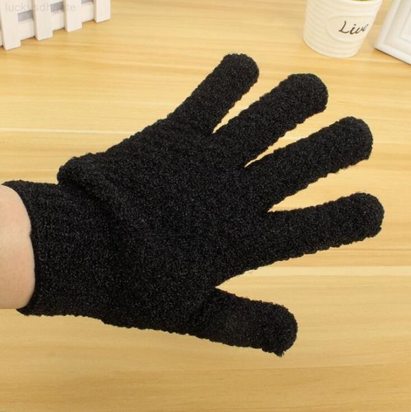 

black peeling scrubber five fingers exfoliating color tan removal mitts paddy soft fiber massage bath glove cleaner lx11