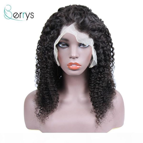 

berryshair human virgin hair curly wigs for women deep wave wig 10-16 inches 13x4 lace frontal wigs pre plucked drop shipping, Black;brown