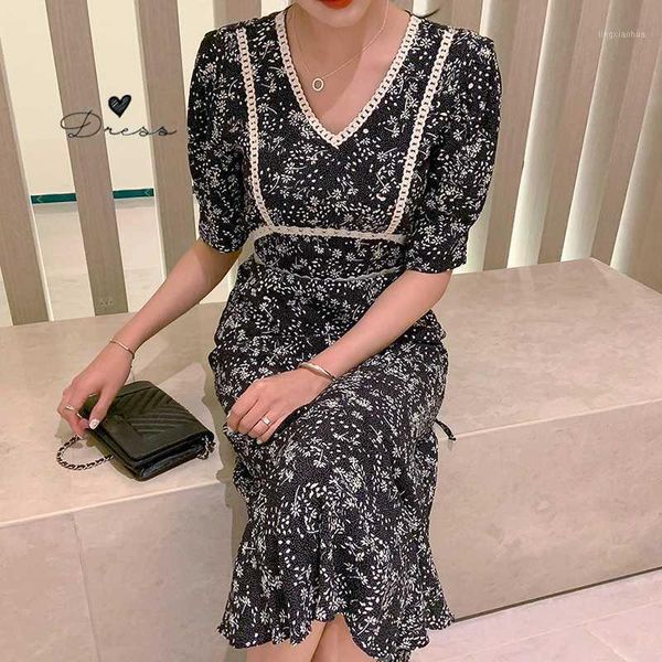 

2020 new brand summer maternity dress woman chiffon v-neck large size dresses pregnant woman clothing md-024901, White
