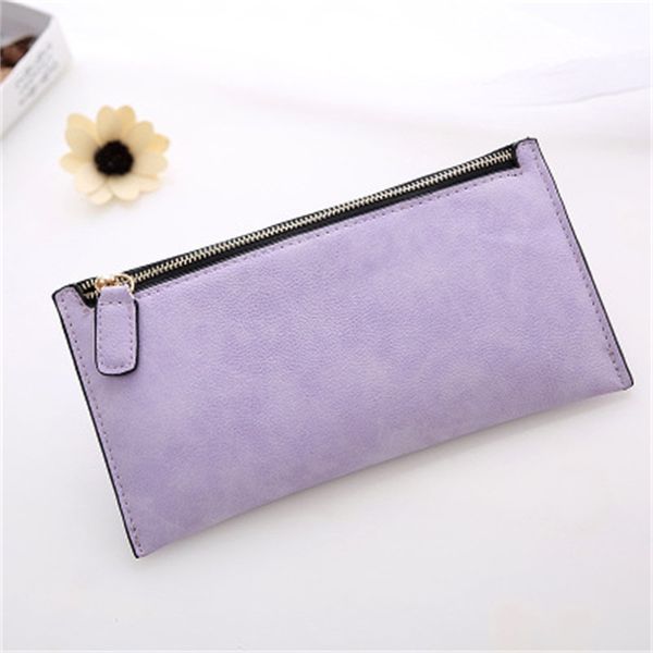 

new style frosted handbag pu leather long card bag wallet multi color long zipper purse wholesale 5 2hjh1