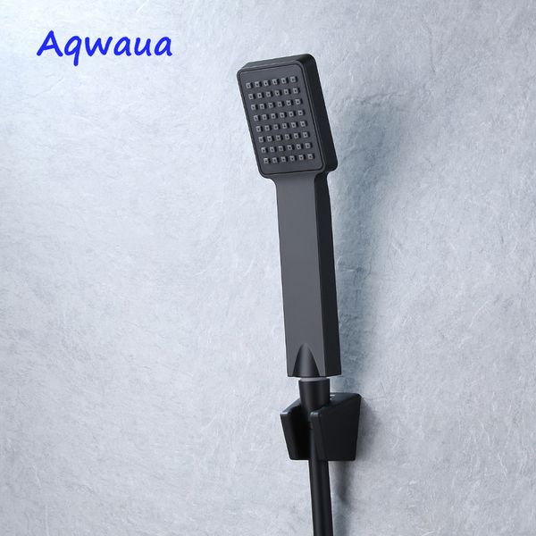 

aqwaua black handheld shower head abs plastic bathroom sprayer water saving hand shower single function for bathroom accessories 1011