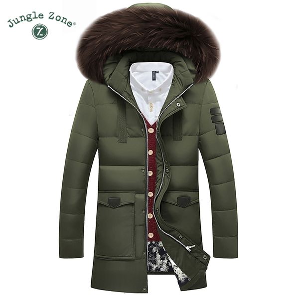 

new men's brand winter keep warm coat 90% white duck down long section jacket coat casual men's down jacket ing, Black