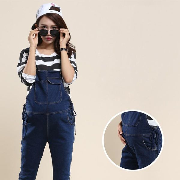 

maternity bottoms clothes 4xl 5xl pregnant women overalls cotton strap jeans belly lift trousers premama suspenders jumpsuit, White