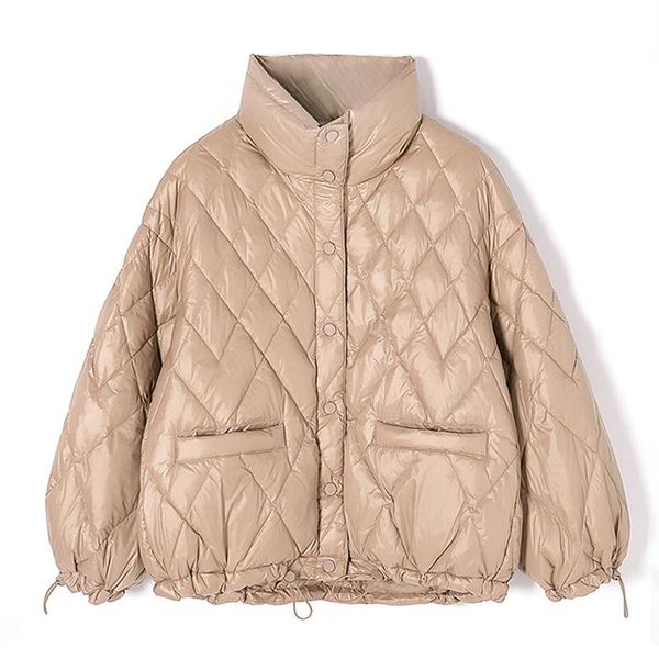 

jiayan 2021 winter woman parkas batwing long sleeve loose pocket coat lady stand collar warm outwear female ropa mujer, Black