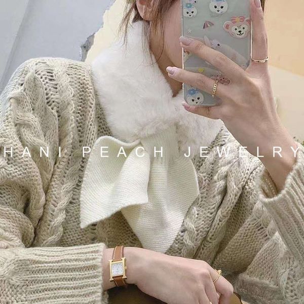 

simple and ins winter autumn parent o590 child children's thickened plush warm cross scarf neck cover favv, Red;brown