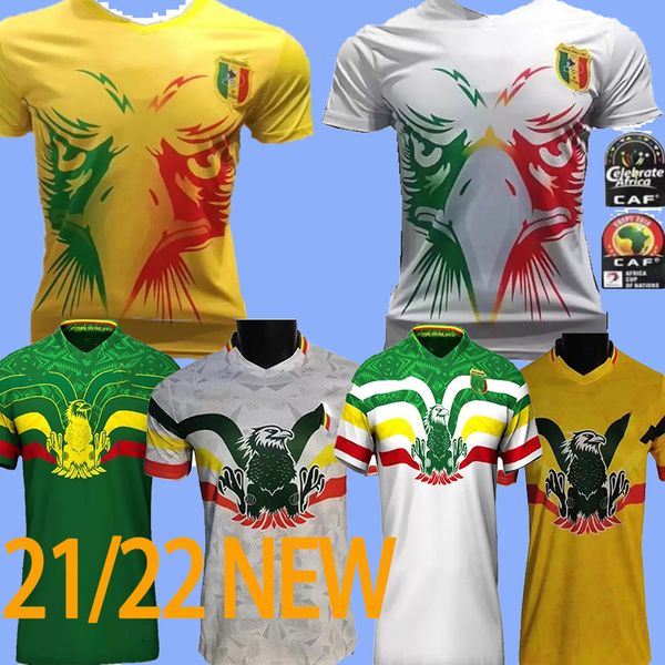 2022 2023 Mali Soccer Jersey National Football Team Amarelo Camisa Fãs Versão Versão Manga Curta Branco Uniformes S-2XL