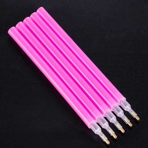 

5 pcs nail art tools nail rhinestone gem picker pink crystal dotting pen pretty manicure professional ongles materiel p qyloab, Silver