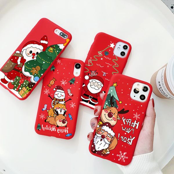 

happy new year for xiaomi redmi 9s 8t 7 8 9 max 9a 9c 8a 7a mi note 10 lite poco f2 pro case tpu christmas cartoon