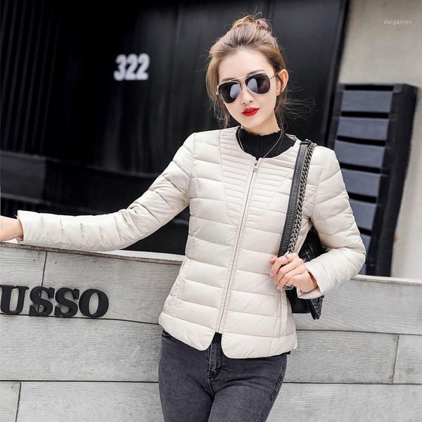 

winter jacket women autumn parka short ultra light coat korean slim womens jackets and coats parkas mujer 2020 kj25901, Black