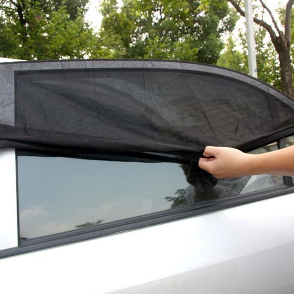 

1 pair summer uv protection auto front rear side window sunshade car sun shade side block cover anti-mosquito net mesh curtain1