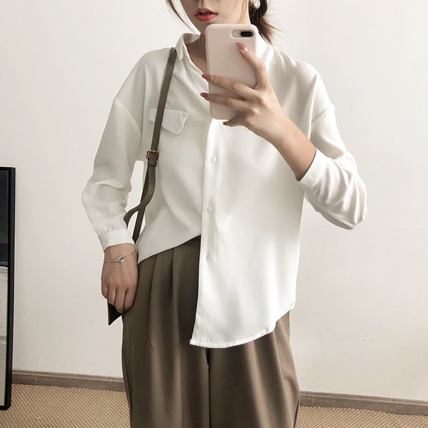 

2021 new women blouse turn down collar long sleeve womens and blouses boho white chiffon shirts blusas roupa feminina clothes hhzr