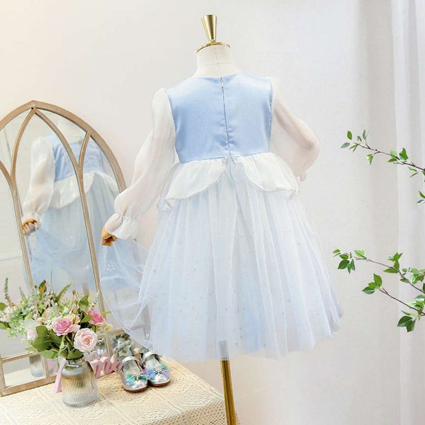 

princs sle 2021 new spring girls' mh skirt long sve children's drs isfq, Red;yellow