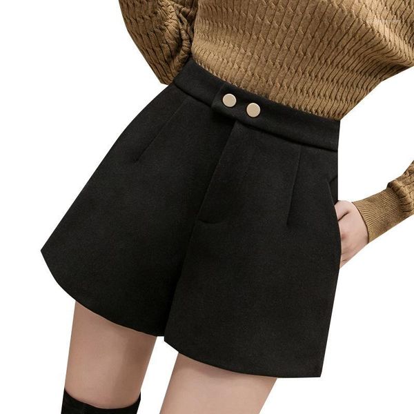

women's shorts woolen women's autumn and winter high waist thick korean version was thin women1, White;black