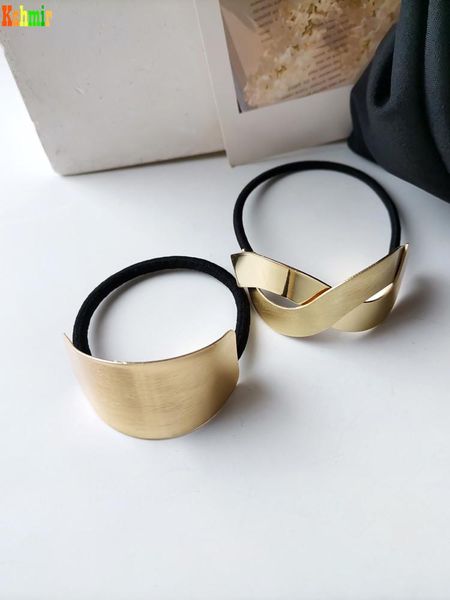 

hair clips & barrettes kshmir korean retro glossy brushed metal accessories small geometry shape black head rope 2021, Golden;silver