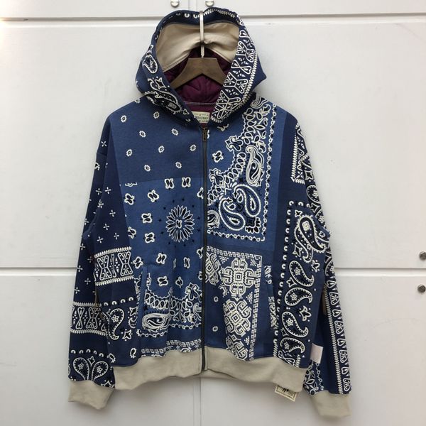 

2021 new zipper cardigan kapital hoodie men women 1:1 quality heavy fabric pullovers front back stitching sweatshirts uje0, Black