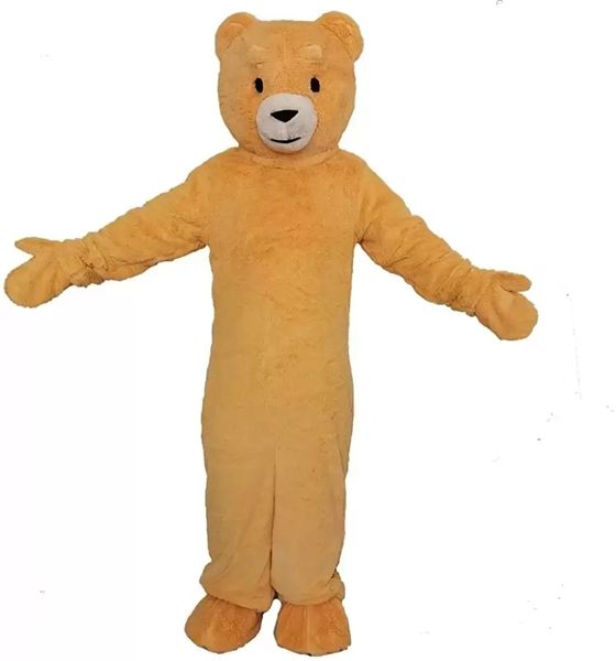 Halloween amarelo urso de pelúcia mascote trajes christmas festa vestido de festa de desenho animado roupa roupa adultos tamanho carnaval páscoa publicidade tema roupas