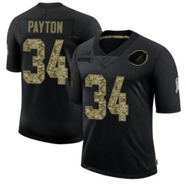 

men #34 walter payton black red orange stripe vapor limited women youth nfl jersey