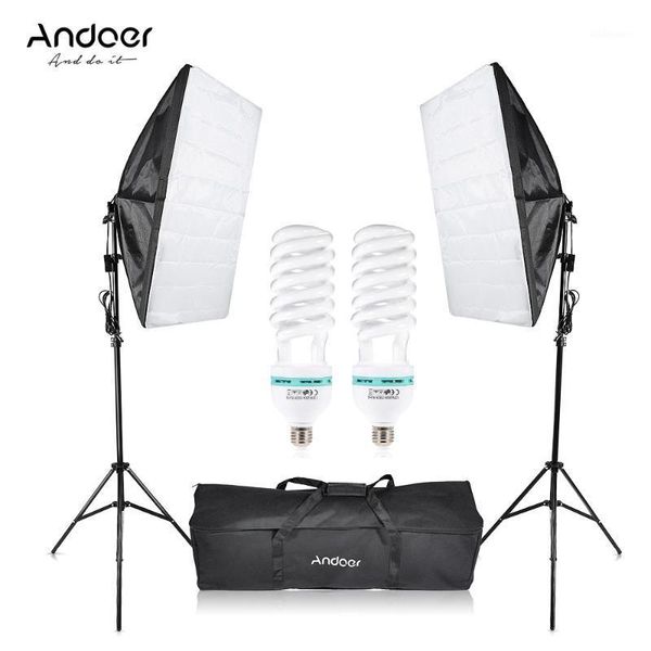 

andoer pgraphy studio kit cube umbrella softbox light lighting tent bulb tripod stand carrying bag for portrait accessories1