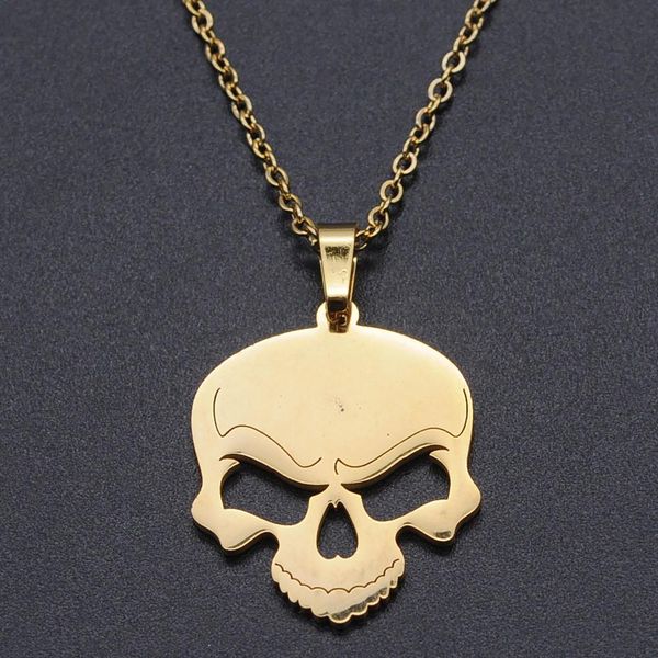 

skull stainless steel charm necklace for women dropshipping dainty steel necklaces wholesale fashion jewelry necklaces wmtnmc bdesybag, Bronze;silver