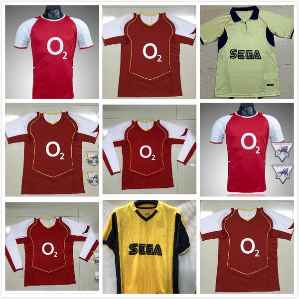 

04 05 henry 14 mens retro soccer jerseys home away football shirt short long sleeve uniforms, Black;yellow