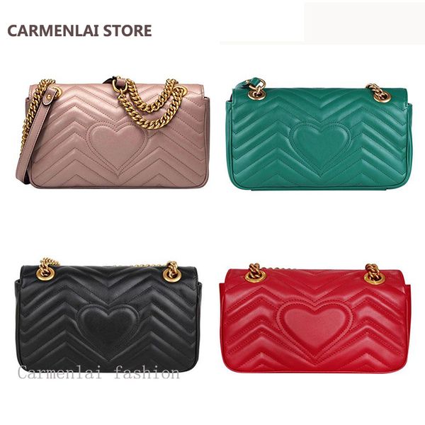 

luxurys designers bags marmont shoulder fashion tote crossbody handbags love heart v wave soft genuine leather women chain bag