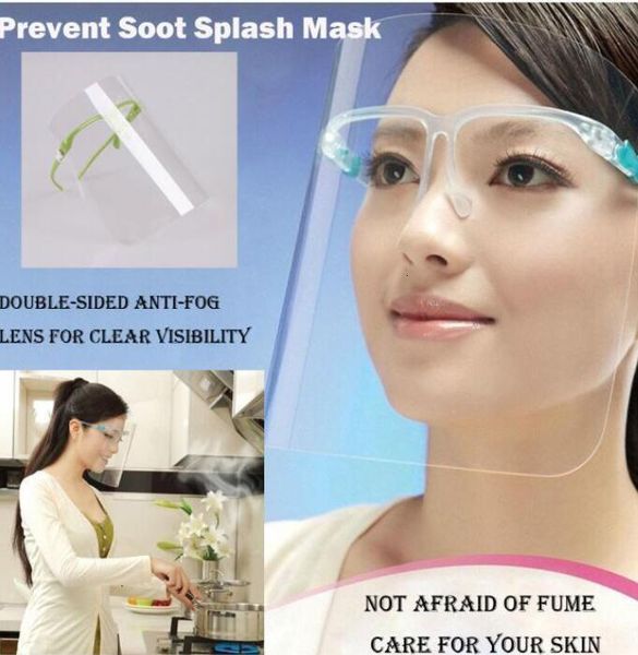 

us stock dhl shipping protective anti dust-proof mask kitchen oil-splash proof cooking work safety face shield fy8038