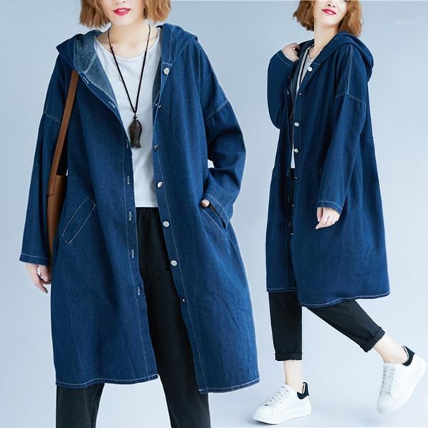 

big size 4xl spring autumn women korean fashion jean ladies female plus large long loose denim cardigans jacket coat1, Black;brown