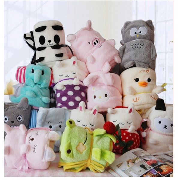 

cute animal coral cashmere baby blanket super soft and comfortable infant stroller wrap for newborn baby bedding blanket y201009