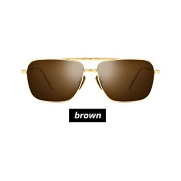 

2021 new titanium steel folding glasses men polarized sunglasses black/brown uv400 with box ctn7, White;black
