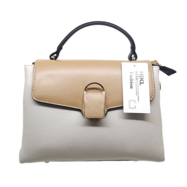 

new women khaki black white patchwork color genuine leather handbags lady fashion single shoulder cross body bags ing