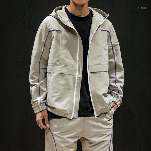 

new men's set spring autumn men sportswear 2 piece set sporting track suits jacket+pant sweatsuit male hooded tracksuit1, Gray