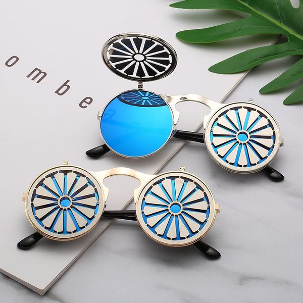 

sunglasses steampunk flip-up female women's men's classic metal prince mirror retro colorful eyeglasses lady spectacles, White;black