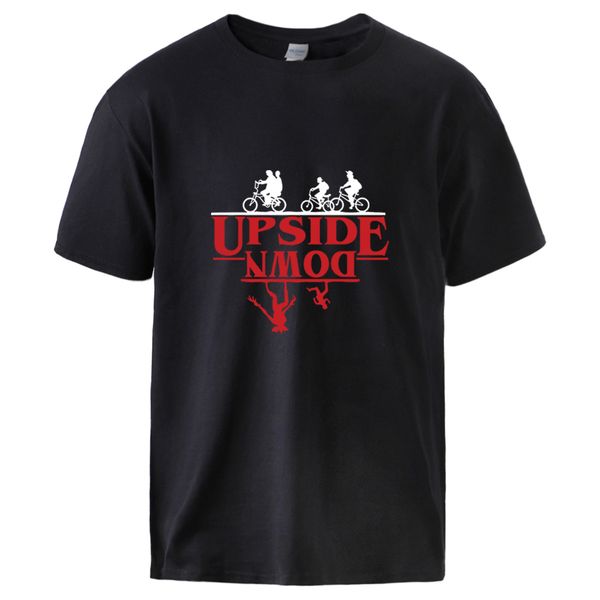 

stranger things upside down print sleeve sleeve loose casual tees round neck male tees hooded sweatshirt hoodie men t shirt