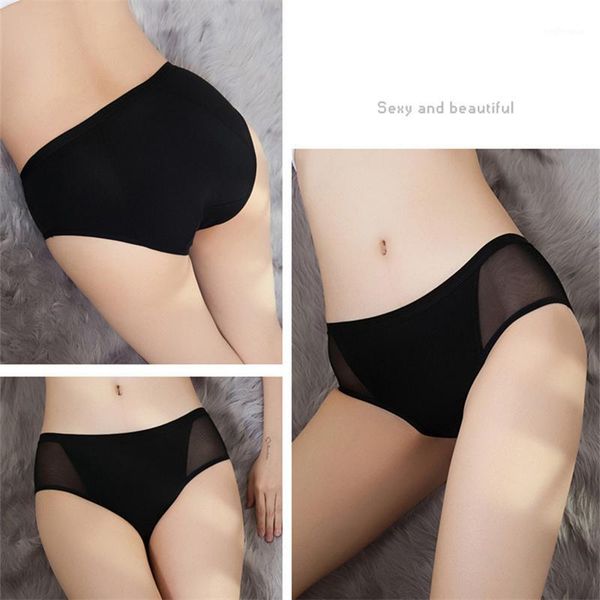 

3pcs women leak proof menstrual panties physiological period underwear four-layer women's panties lace panty plus size1, Black;pink